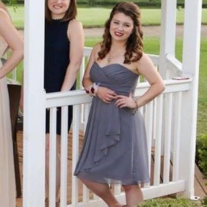 Gray David’s Bridal bridesmaid dress